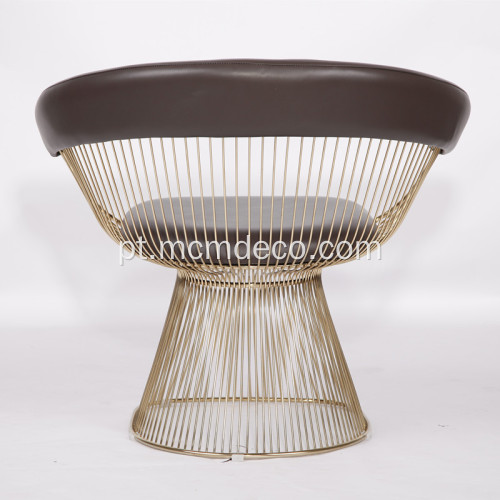 Réplica de cadeira de jantar de aço inoxidável de Warren Platner